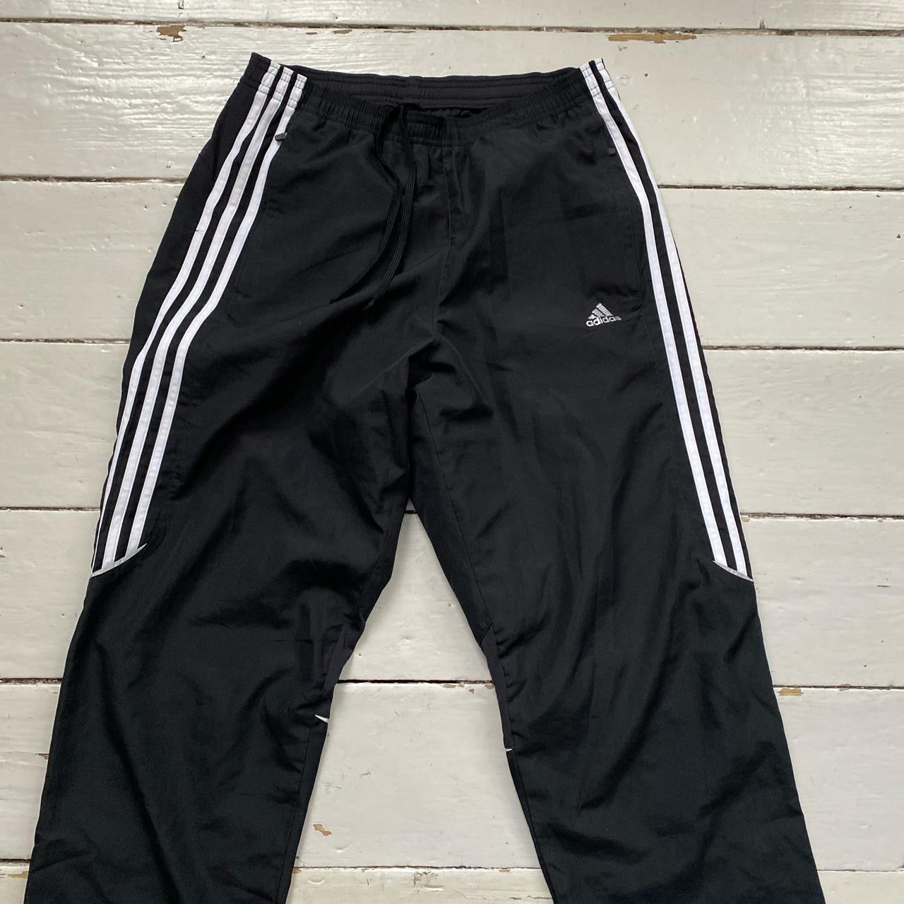 Adidas Black and White Shell Bottoms (Medium)