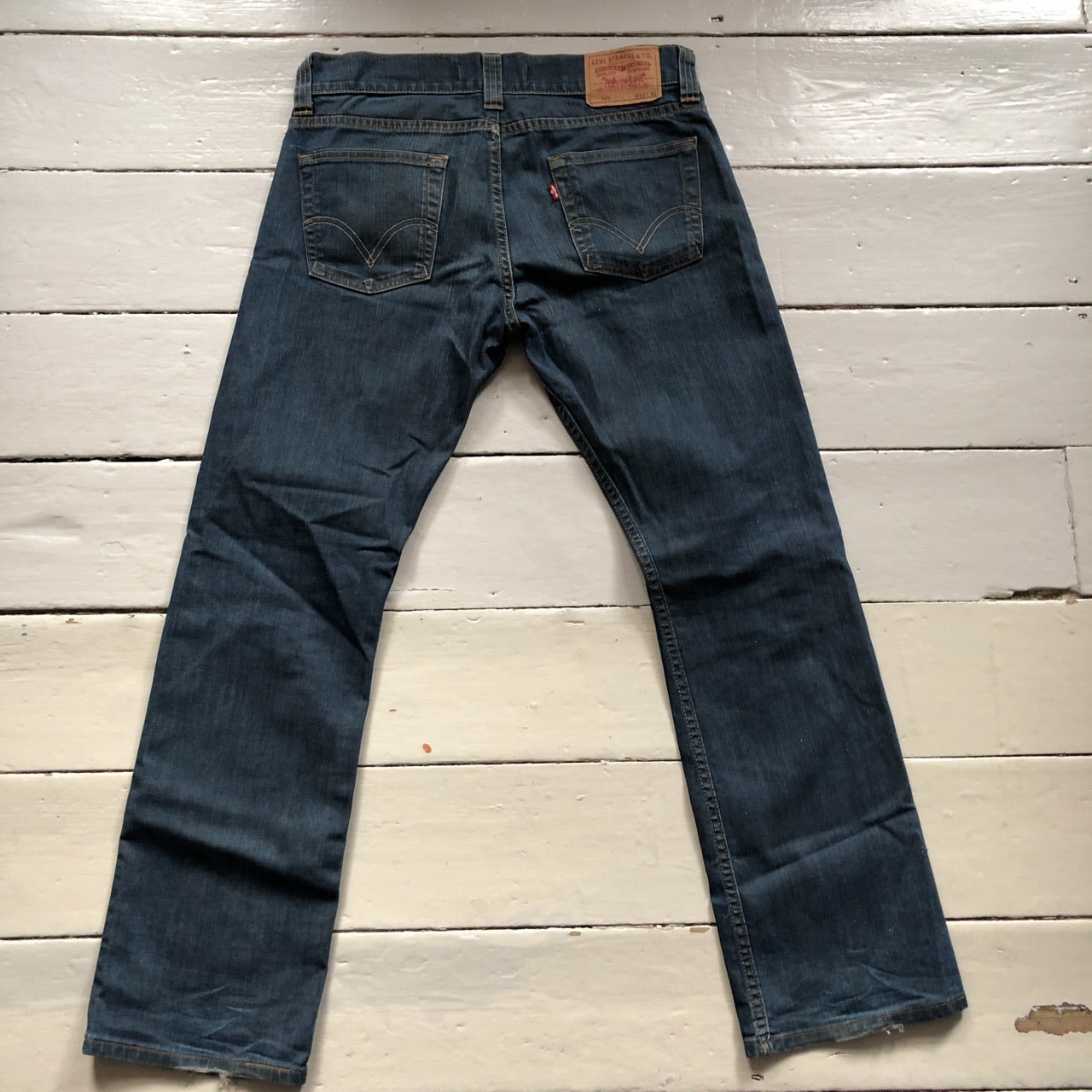 Levis 506 Navy Straight Jeans (32/30)
