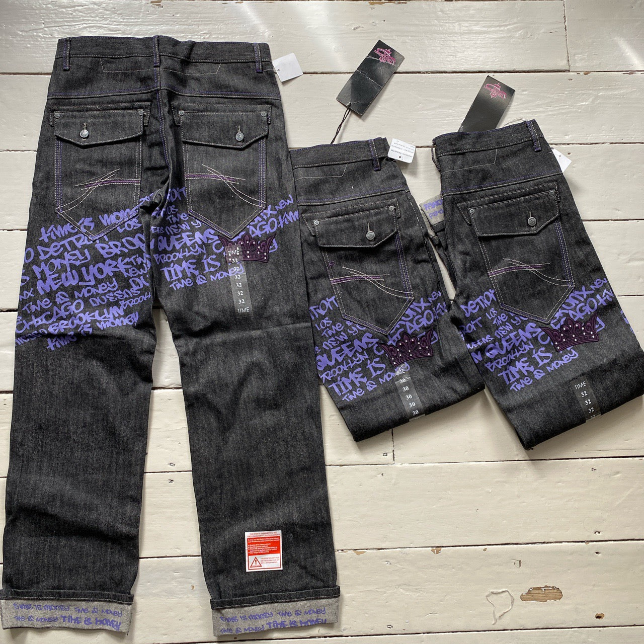 Time Is Money Vintage Graffiti Jeans