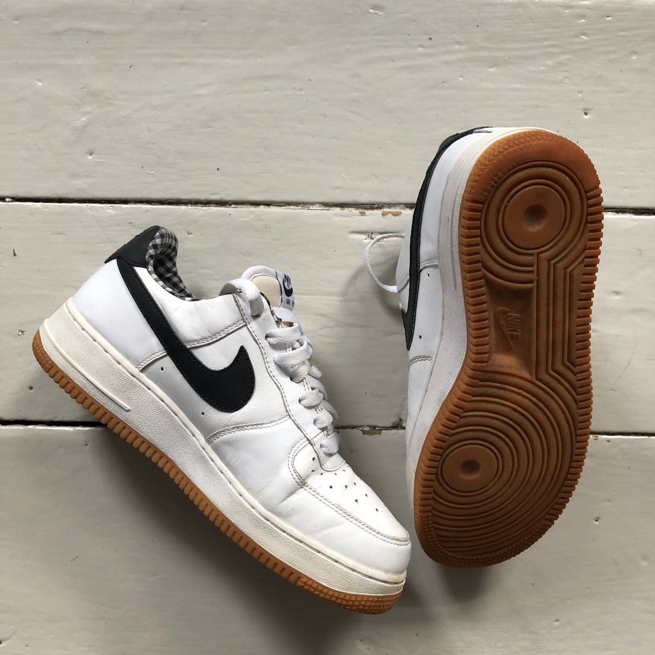 Nike Air Force 1 White and Black (UK 6)