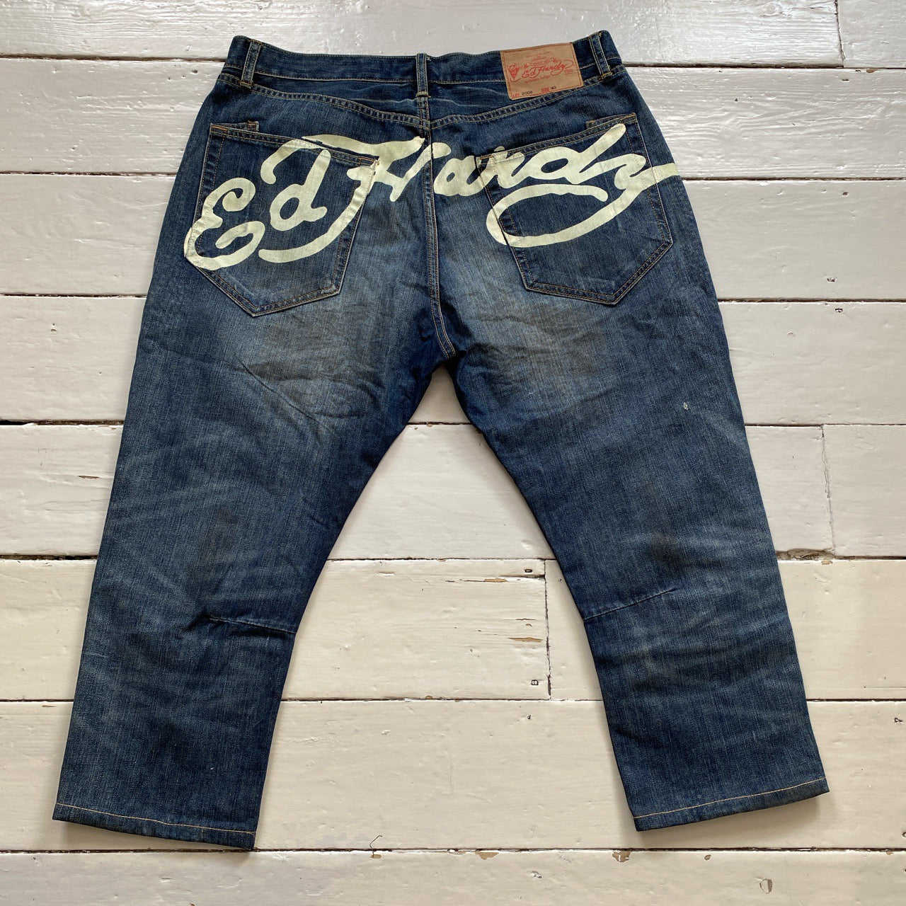 Ed Hardy Big Spellout Diamanté Jeans (40/25)