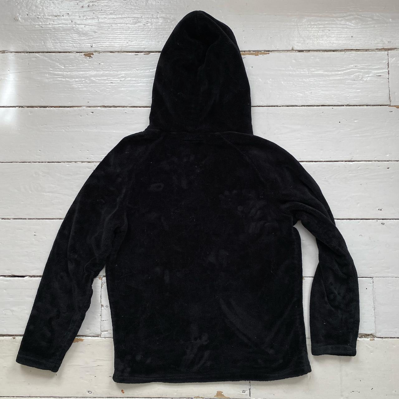 Trapstar Irongate Black Sherpa Fur Hoodie (Medium)