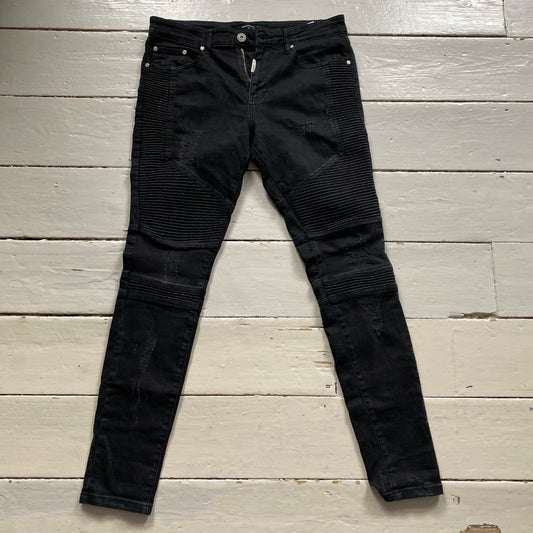 Represent Black Biker Ribbed Jeans (32/32)