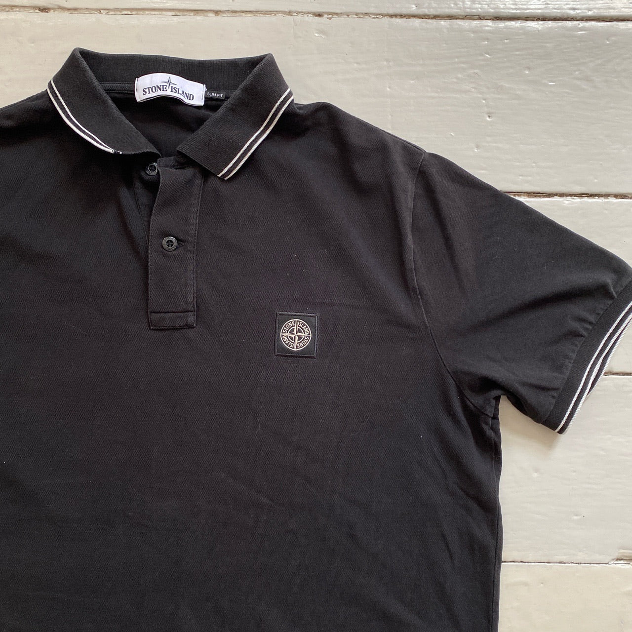 Stone Island Polo Black (Large)