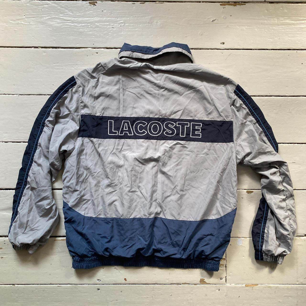 Lacoste Vintage Grey and Blue Shell Jacket (Large)