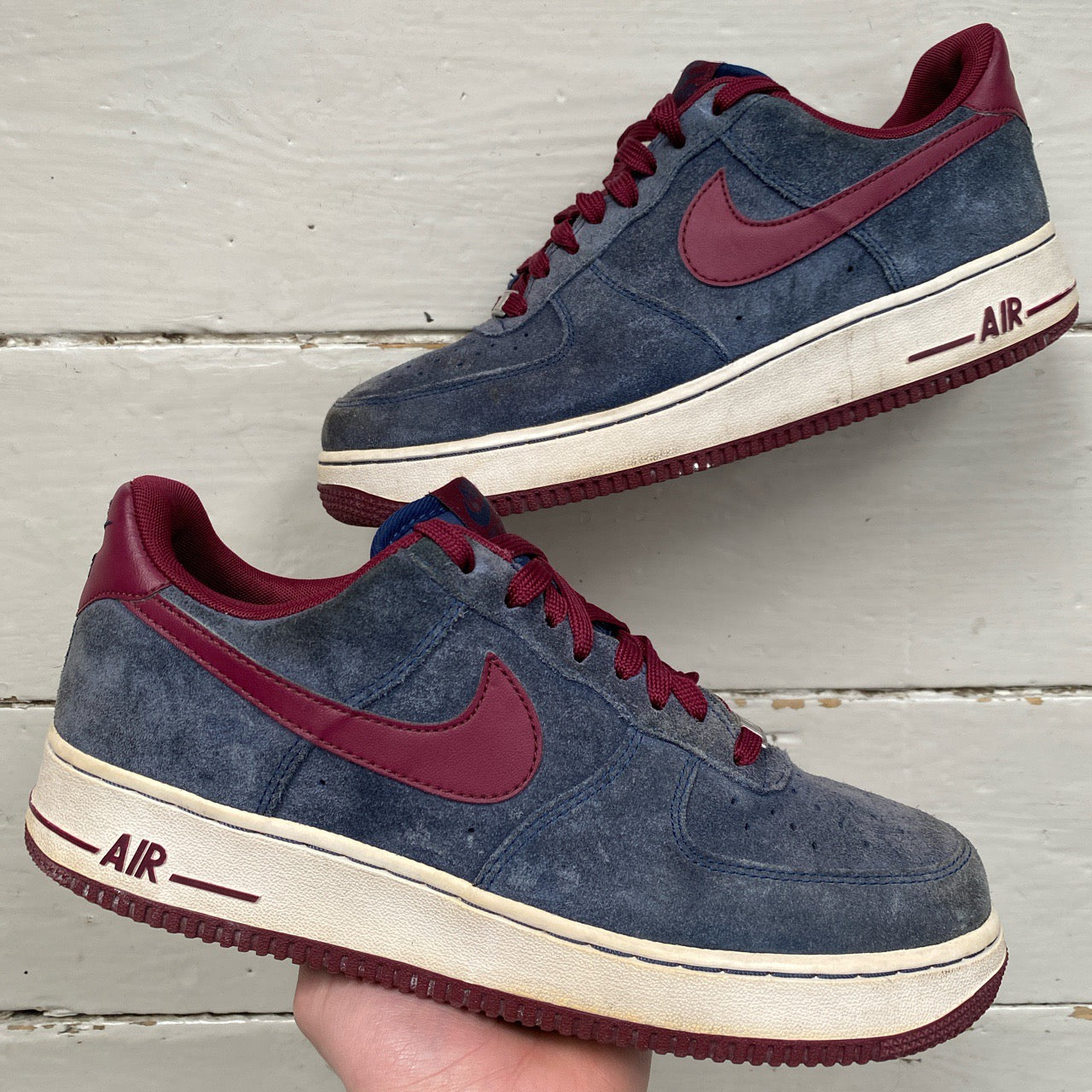 Nike Air Force 1 Grey and Burgundy (UK 8)