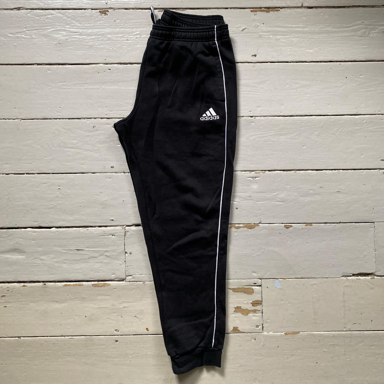 Adidas Black and White Joggers (Large)