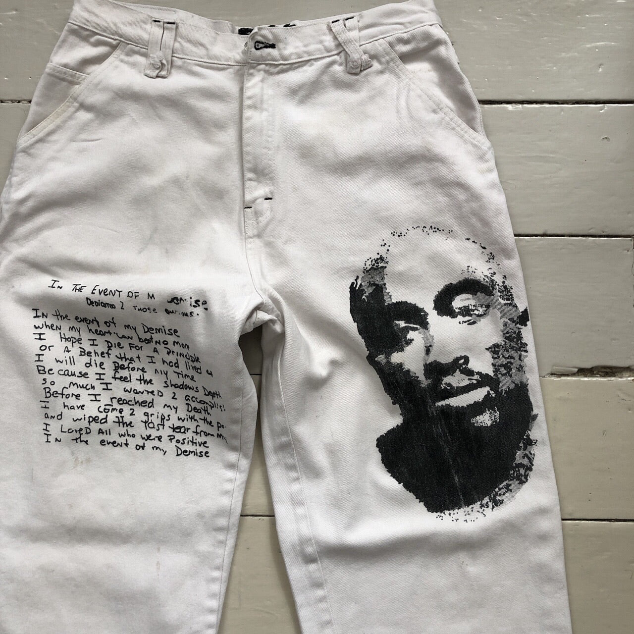 Tupac Makaveli Vintage White Jeans (36/28)