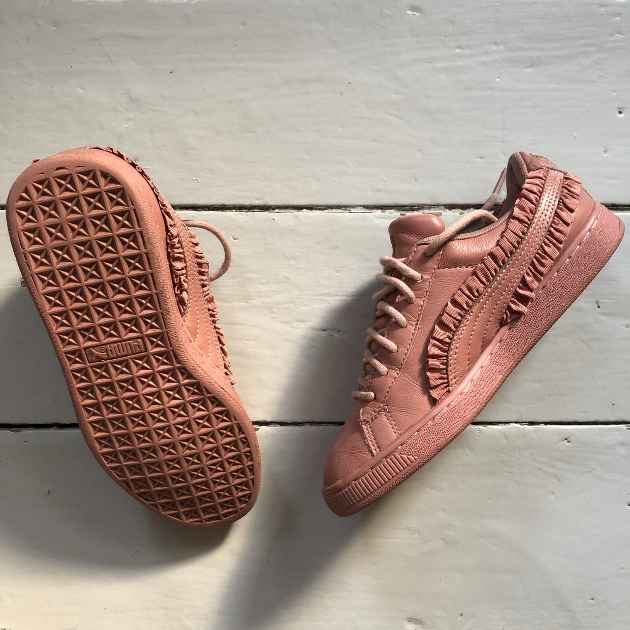Puma Basket Salmon Pink Trainers (UK 5)