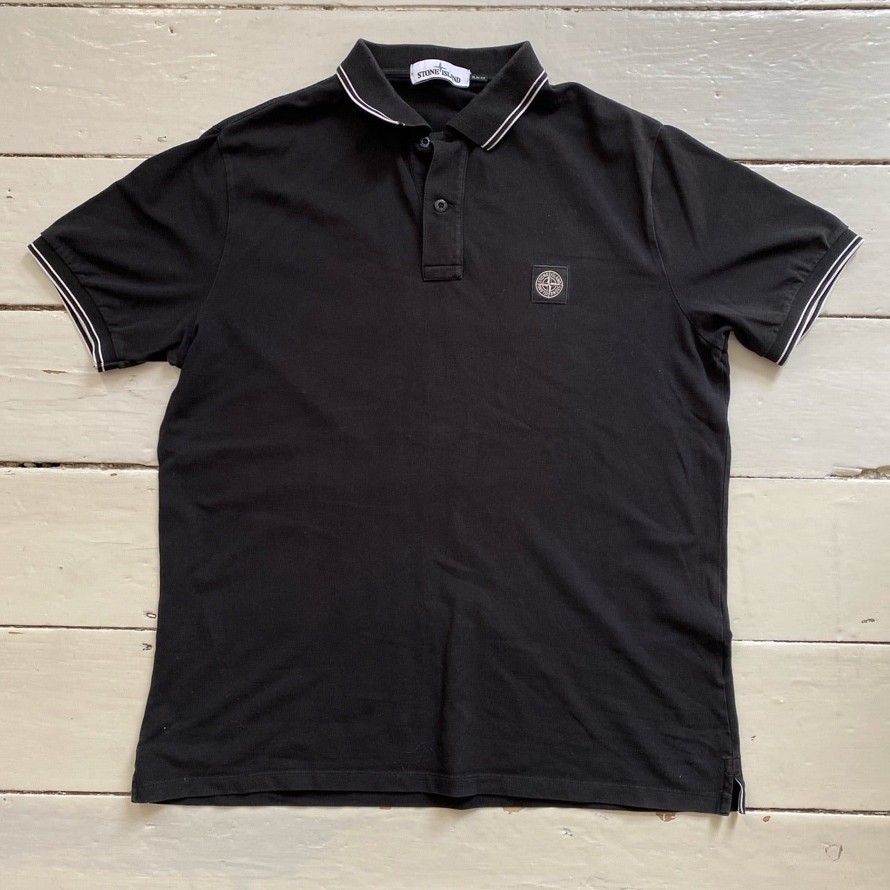 Stone Island Polo Black (Large)