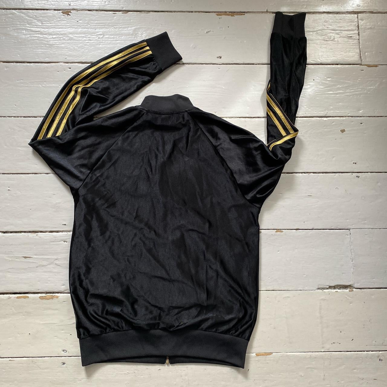 Adidas Black and Gold Top (Medium)