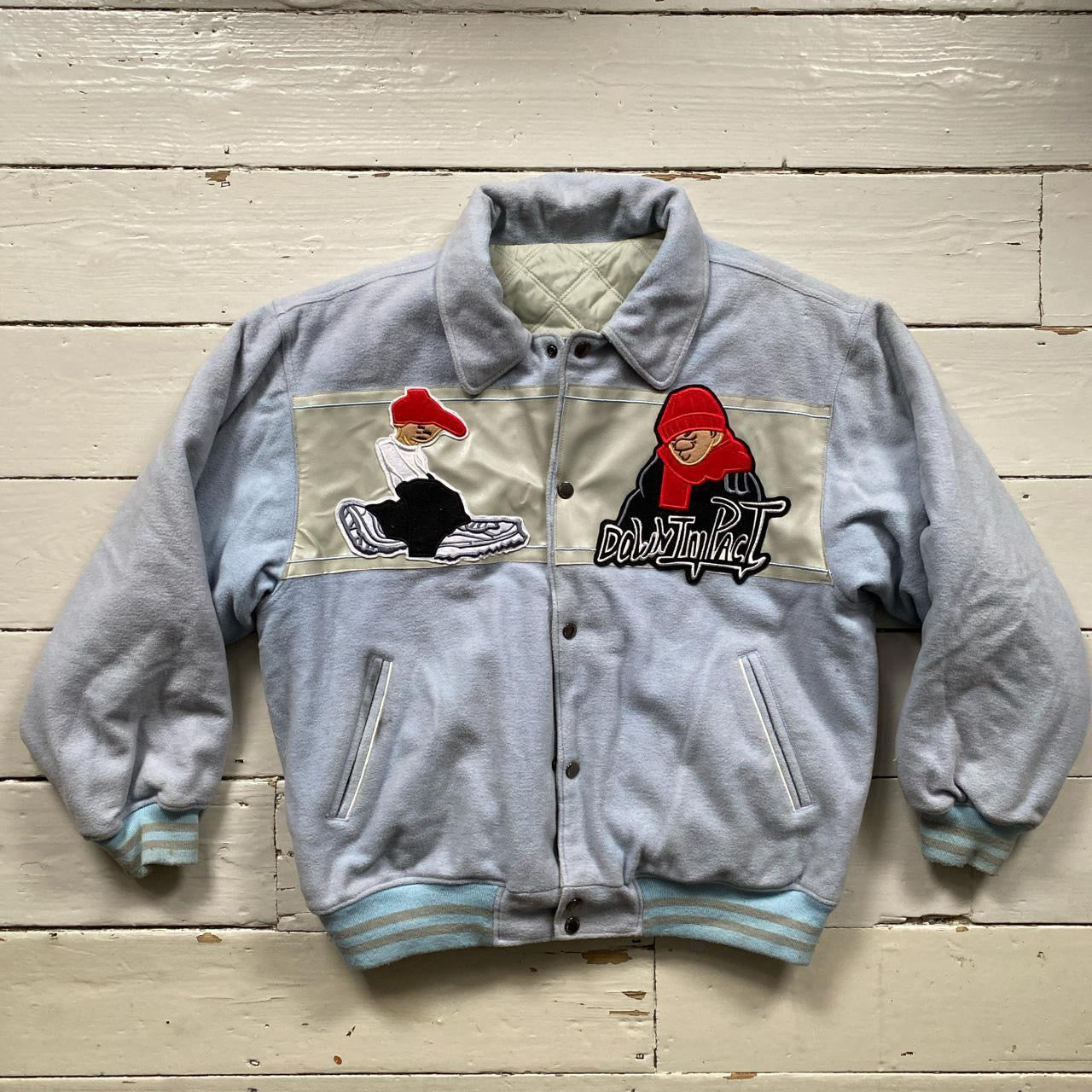 Down Impact USA Vintage Leather and Wool Jacket (Large)