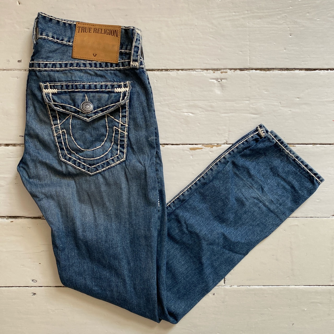 True Religion Ricky White Stitch Jeans (31/34)