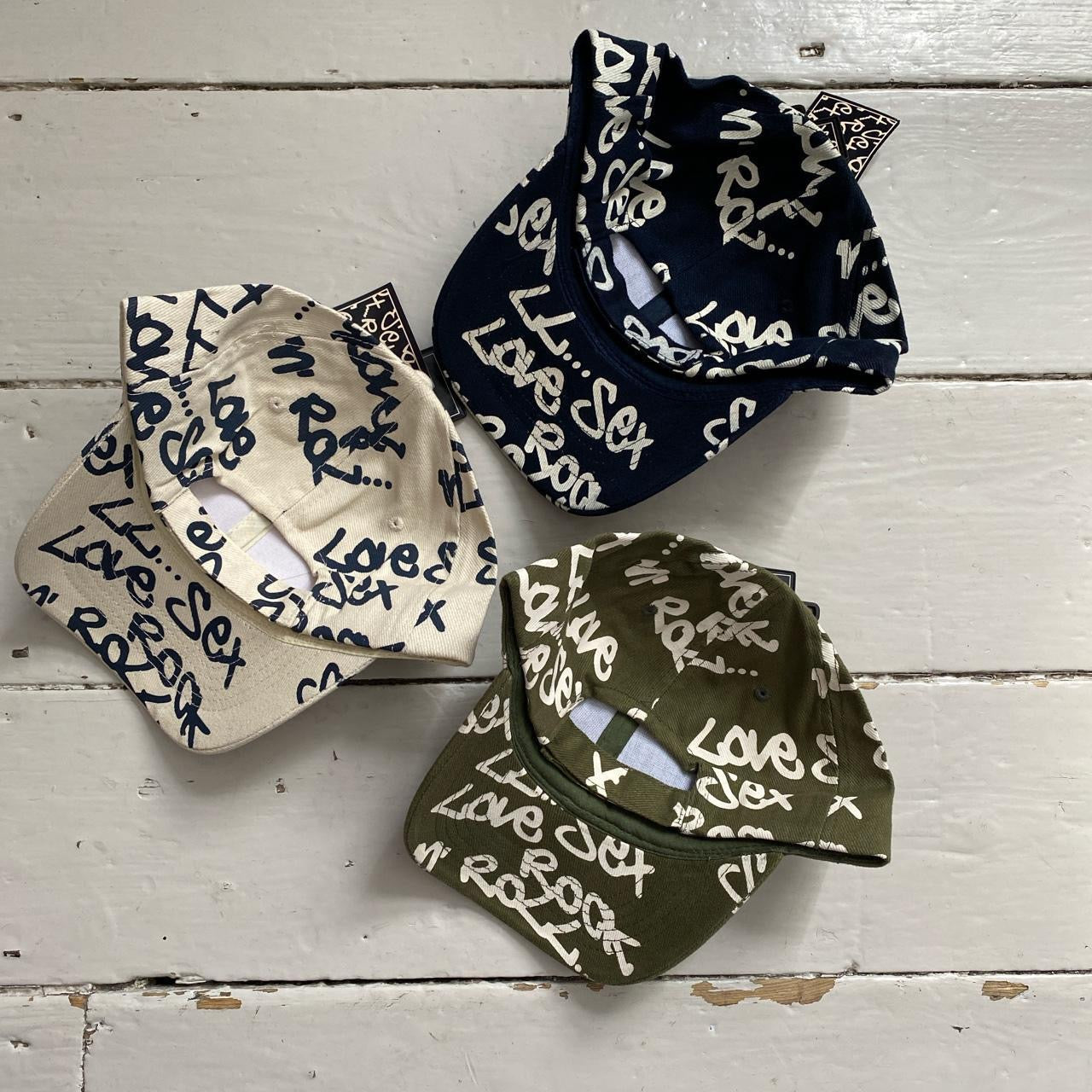 Love Sex Rock N Roll Graffiti Caps