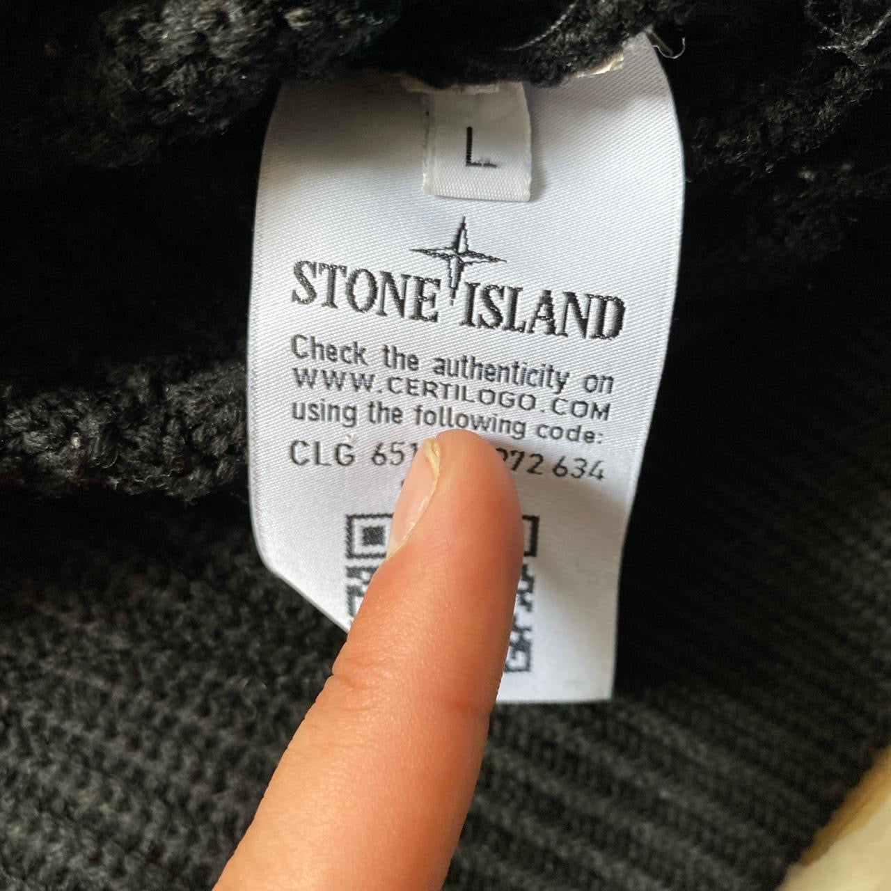 Stone Island Heavy Ribbed Navy Jumper (Large)