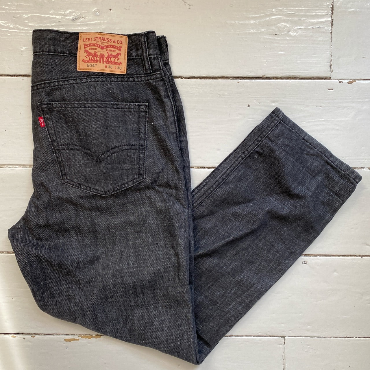 Levis 504 Grey Jeans (36/30)