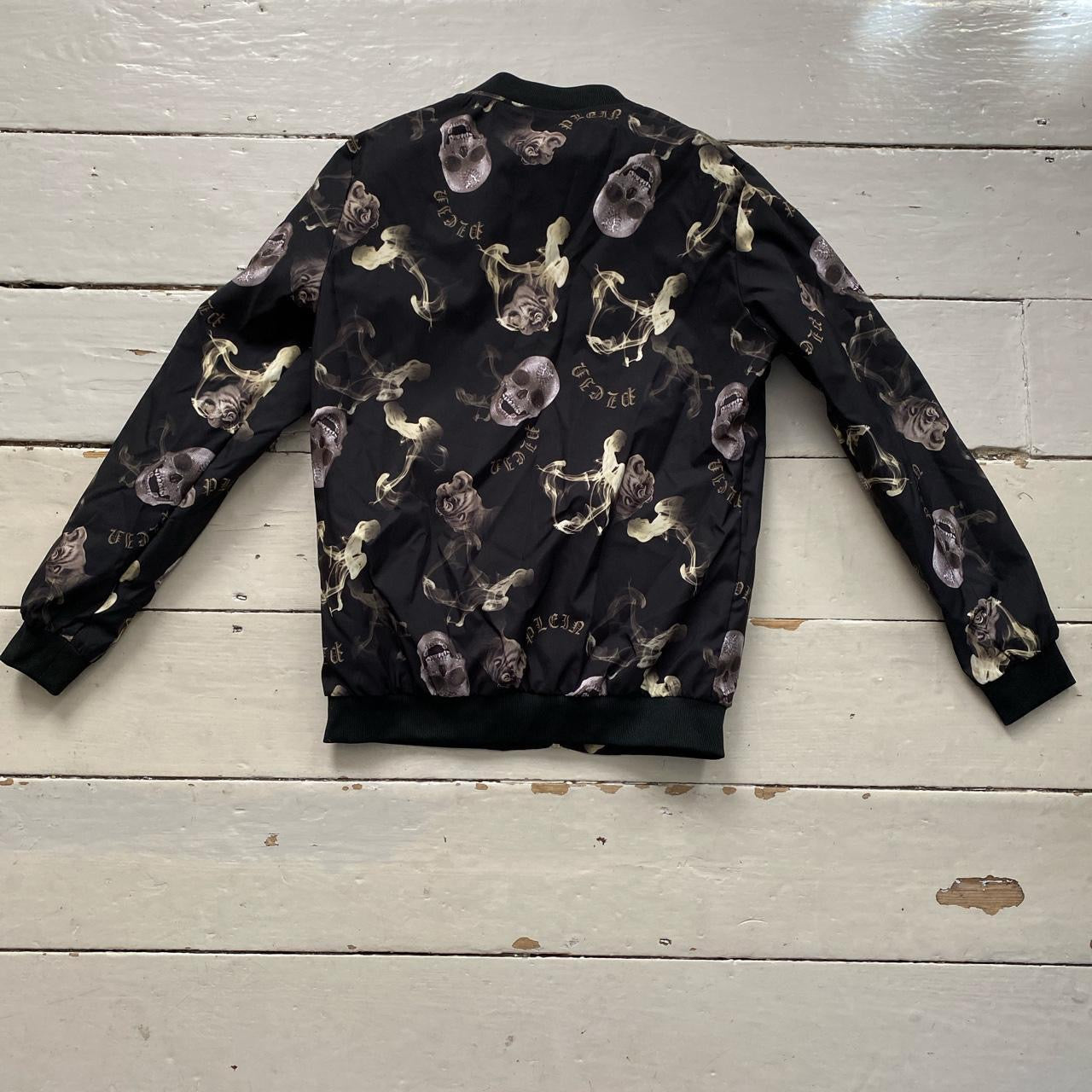 Black Skulls Bomber Jacket (Medium)