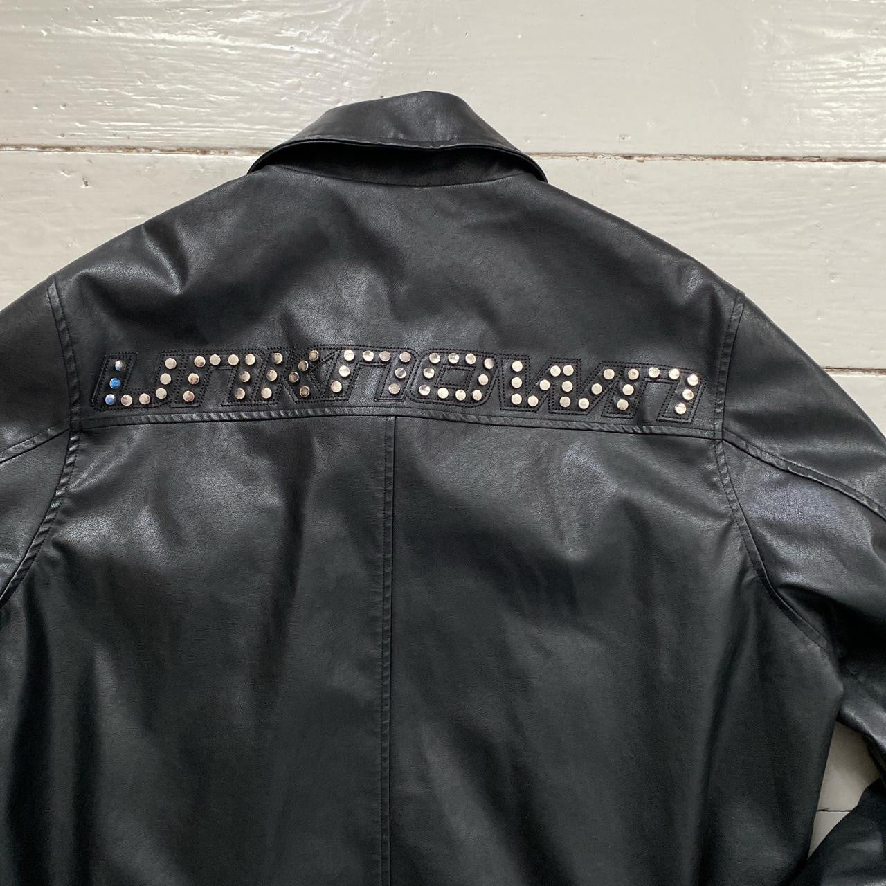 Unknown London Black Vegan Leather Jacket (Medium)