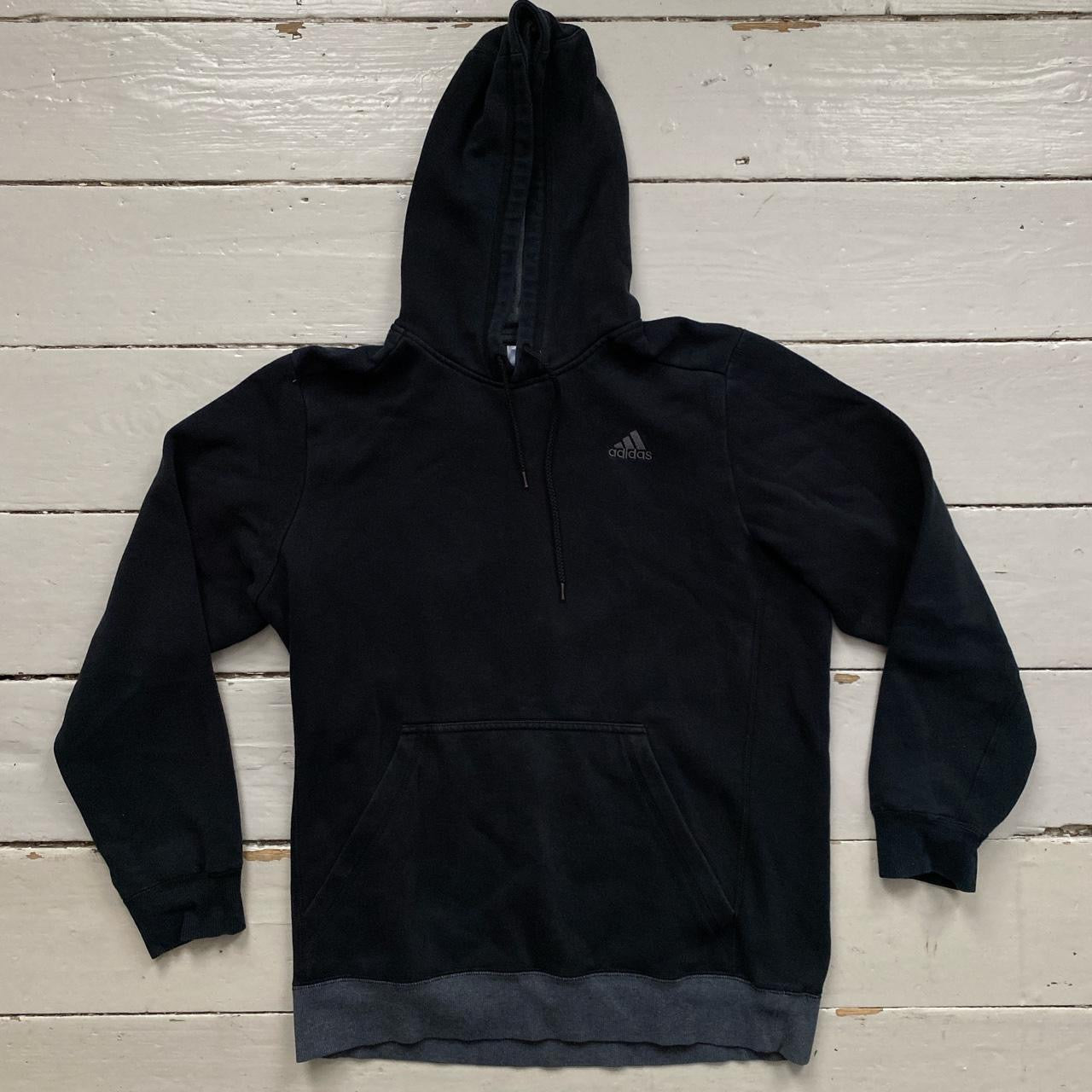 Adidas Black and Grey Hoodie (Large)