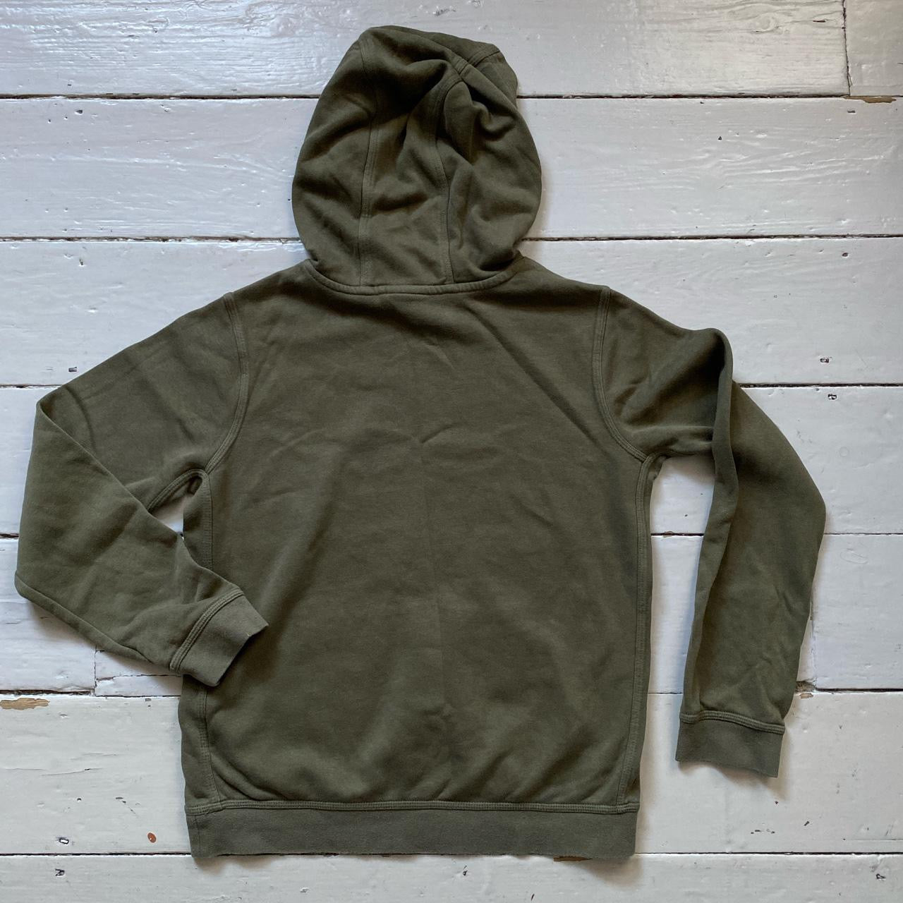 Nike Swoosh Olive Khaki Hoodie (Small)