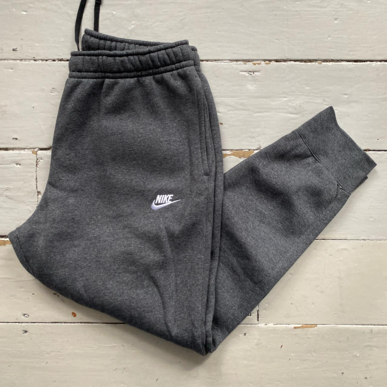 Nike Swoosh Grey and White Joggers (Large)