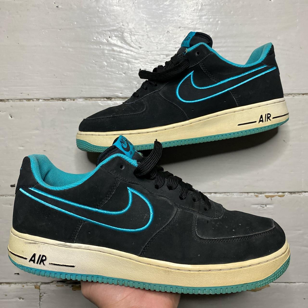 Nike Air Force 1 Black and Blue (UK 10)
