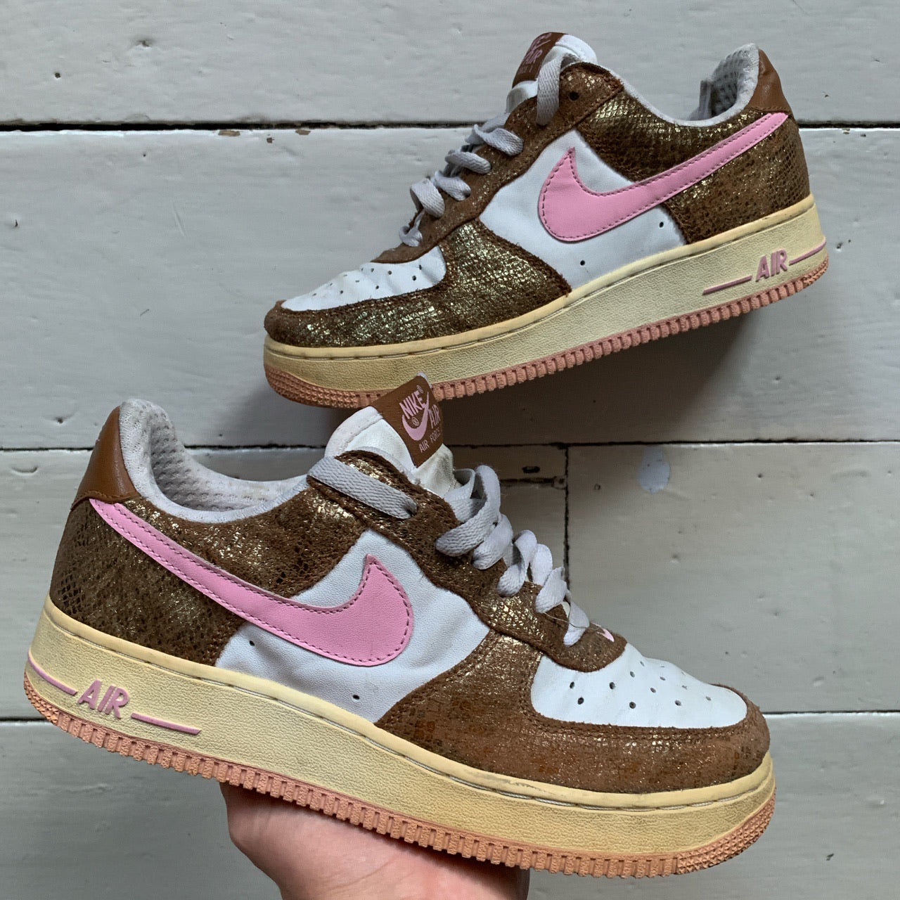Nike Air Force 1 Pink Snake Vintage (UK 5.5)