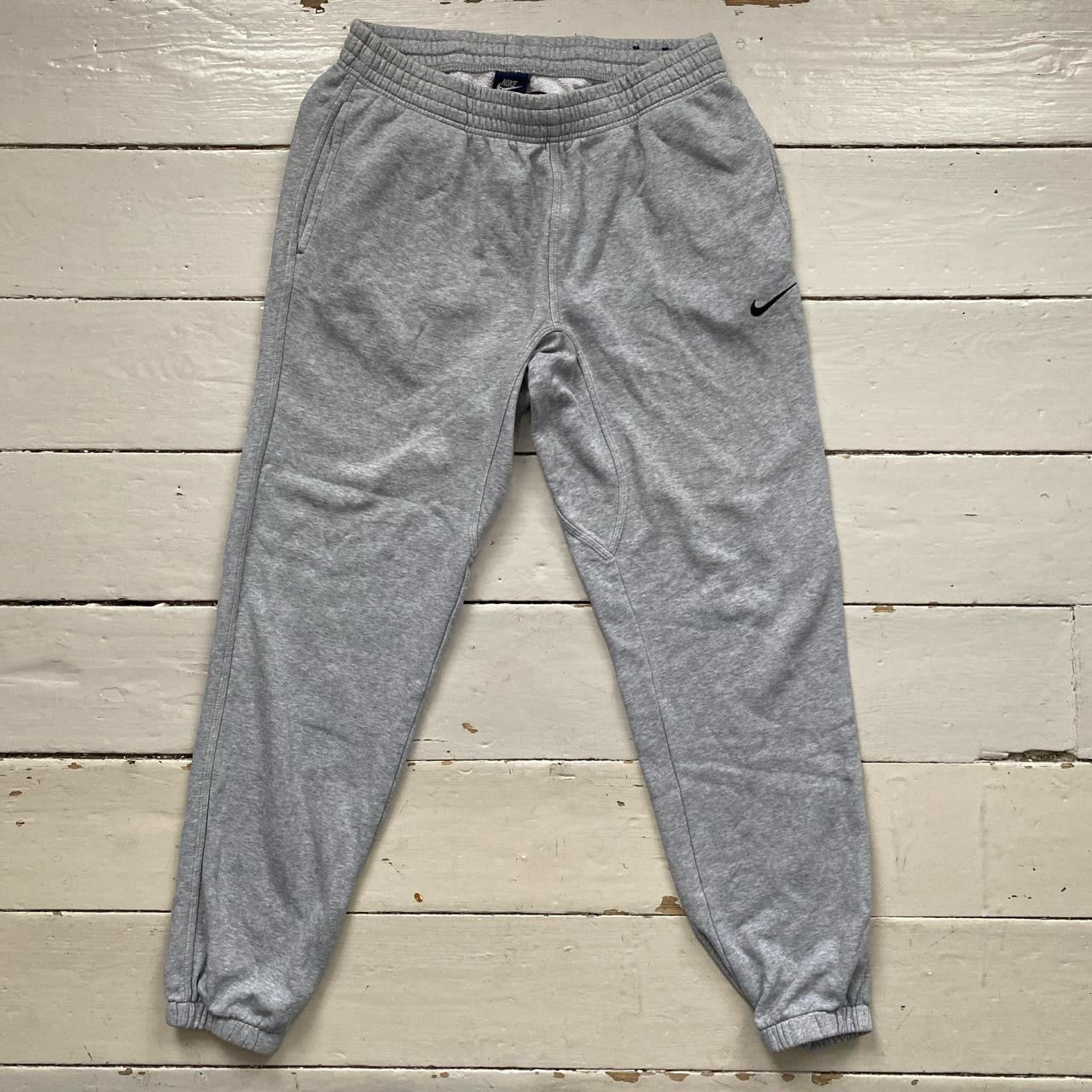 Nike Swoosh Grey and Black Joggers (Large)