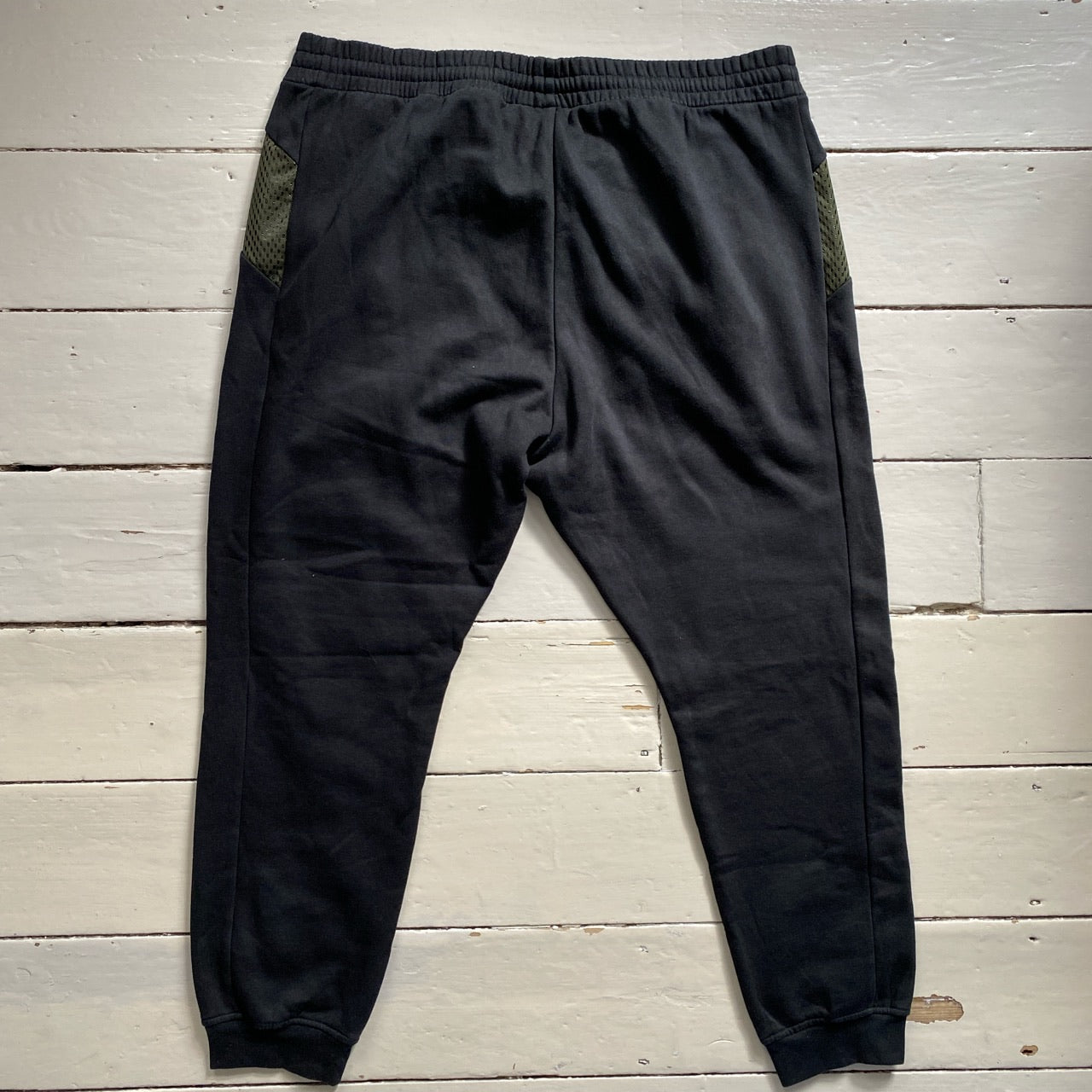 Adidas Originals Black and Green Joggers (XL)
