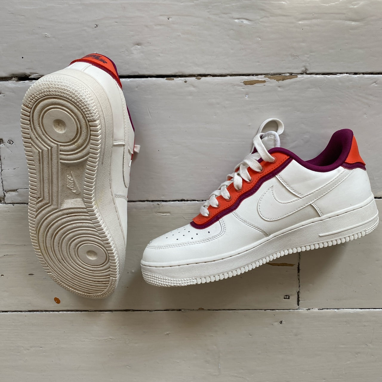 Nike Air Force 1 White Orange Purp (UK 8.5)