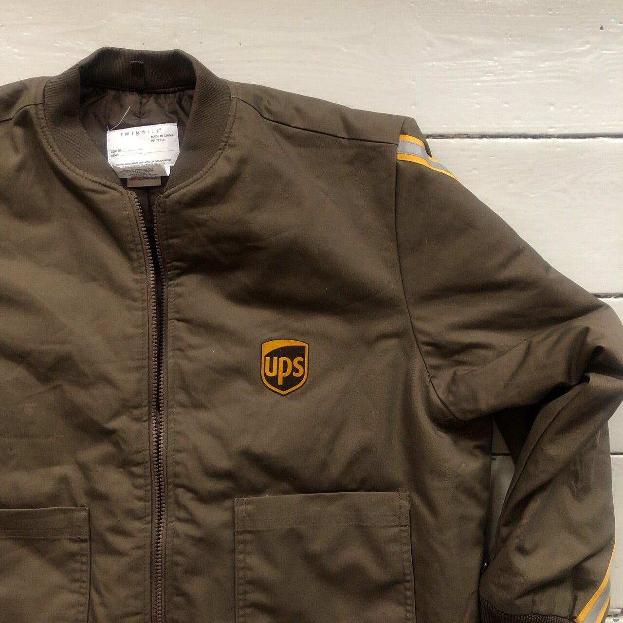 UPS Quilter Brown Bomber Jacket (Large)