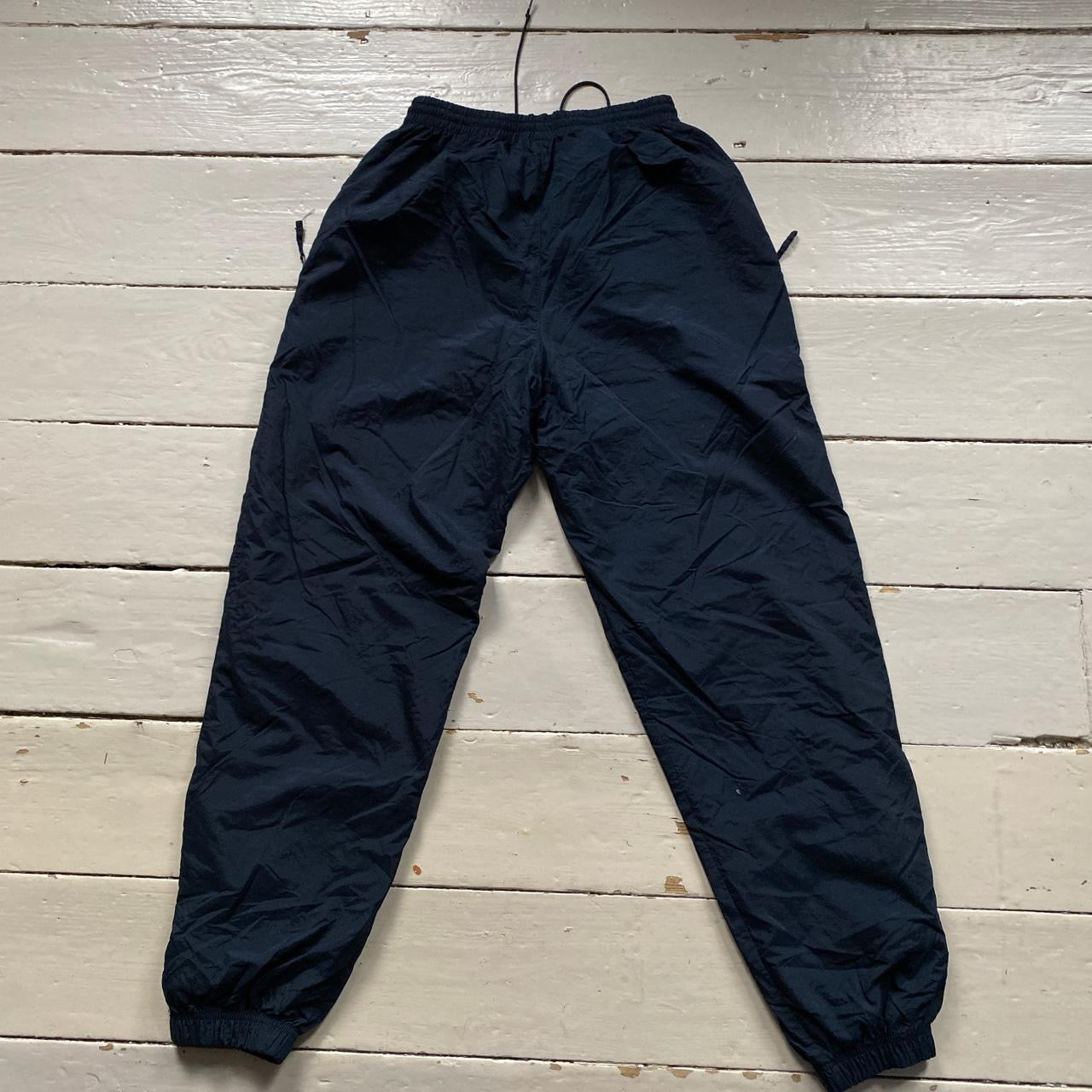 Nike Navy and White Shell Bottoms (Medium)