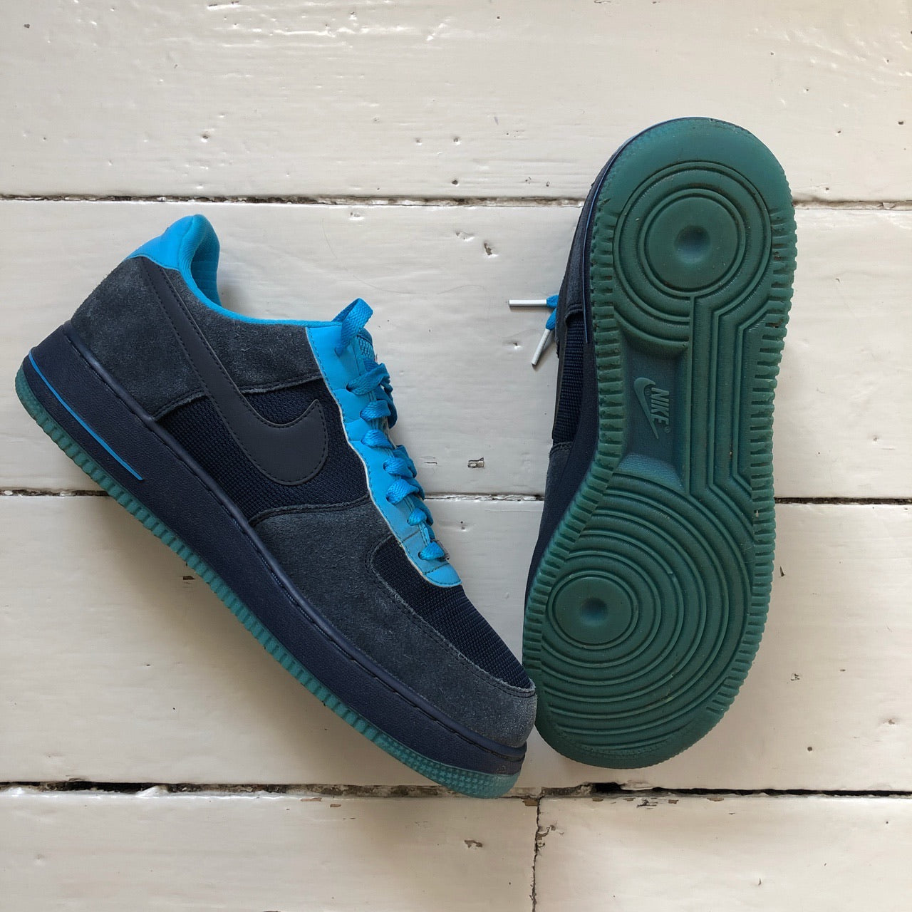 Nike Air Force 1 Navy and Light Blue (UK 10)