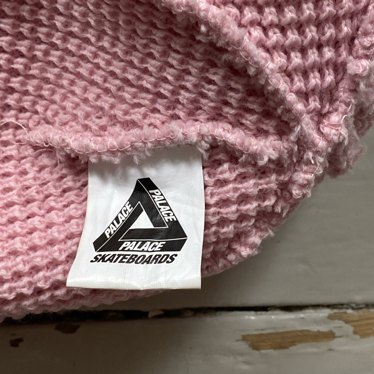 Palace Pink Waffle Beanie Hat