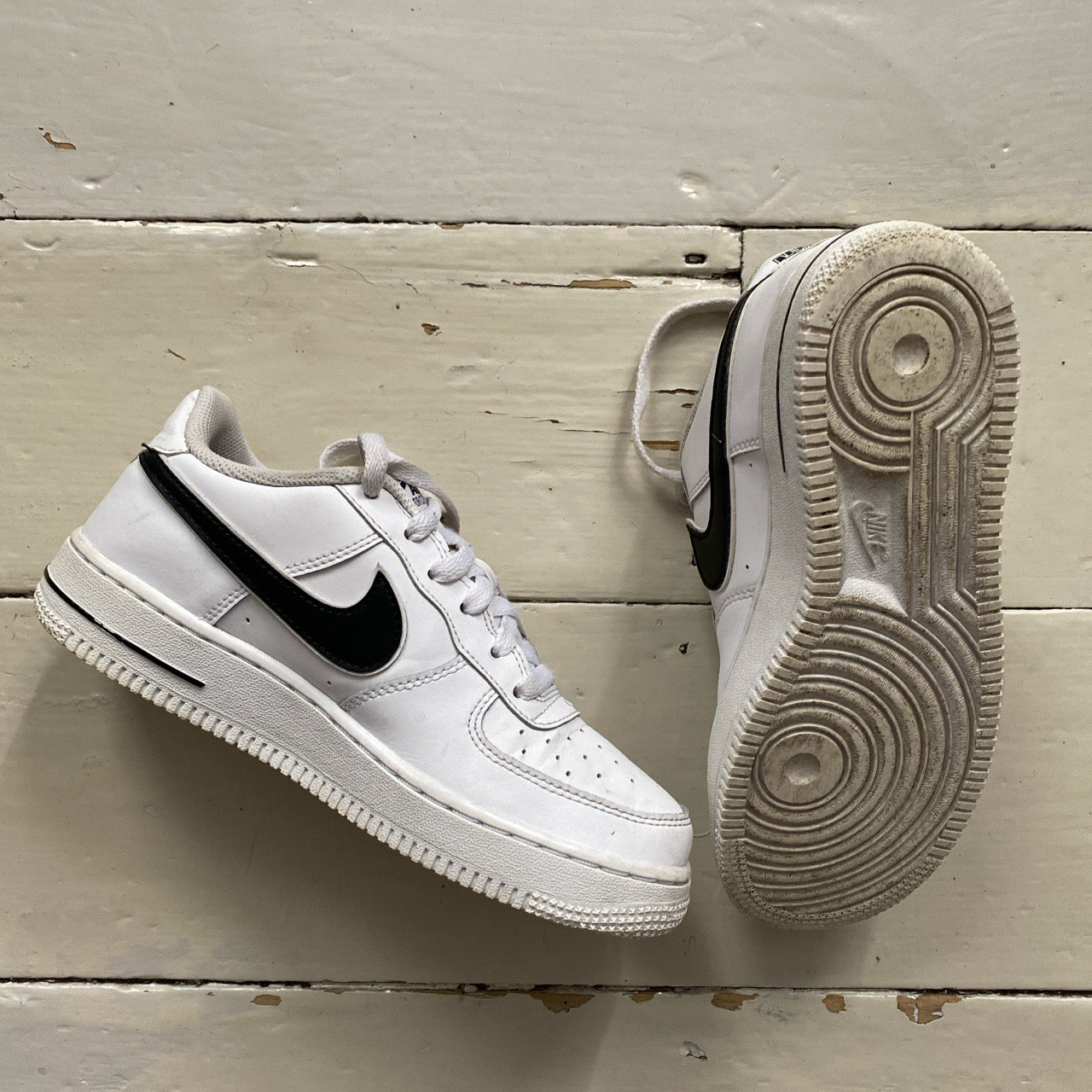 Nike Air Force 1 White and Black (UK 5)