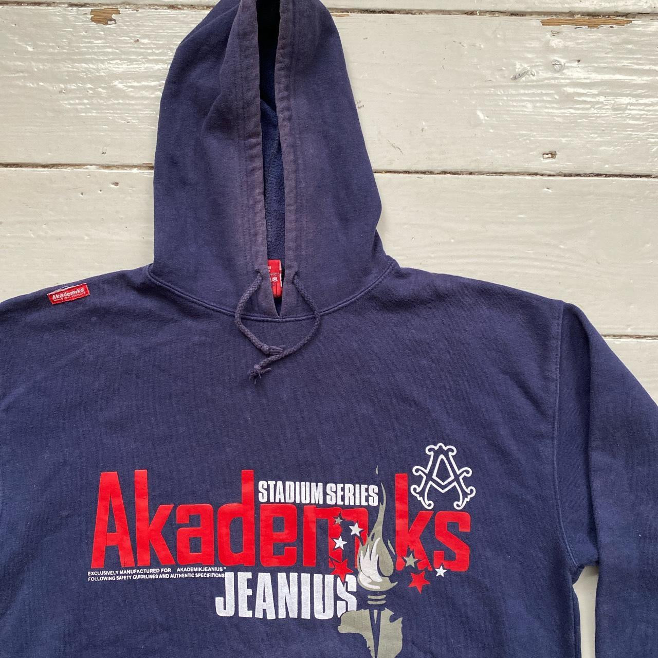 Akademiks Jeanius Vintage Navy Hoodie (Medium)