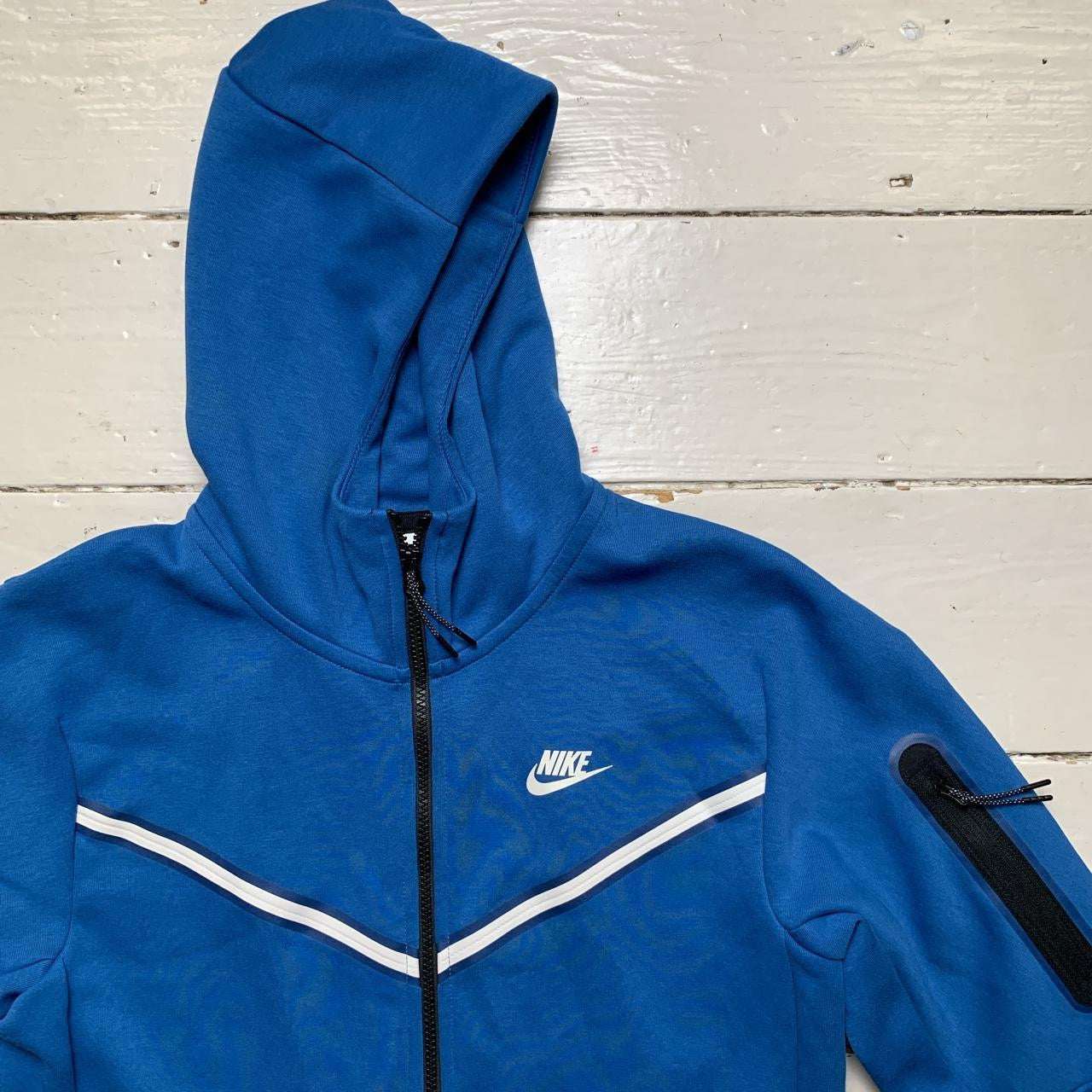 Nike Tech Fleece Marina Blue Hoodie (Small)
