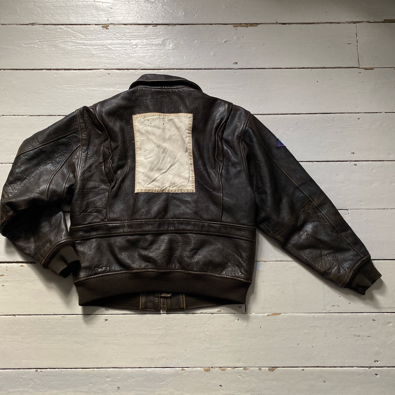 Avirex Vintage Pilot Brown Bomber Leather Jacket (XL)
