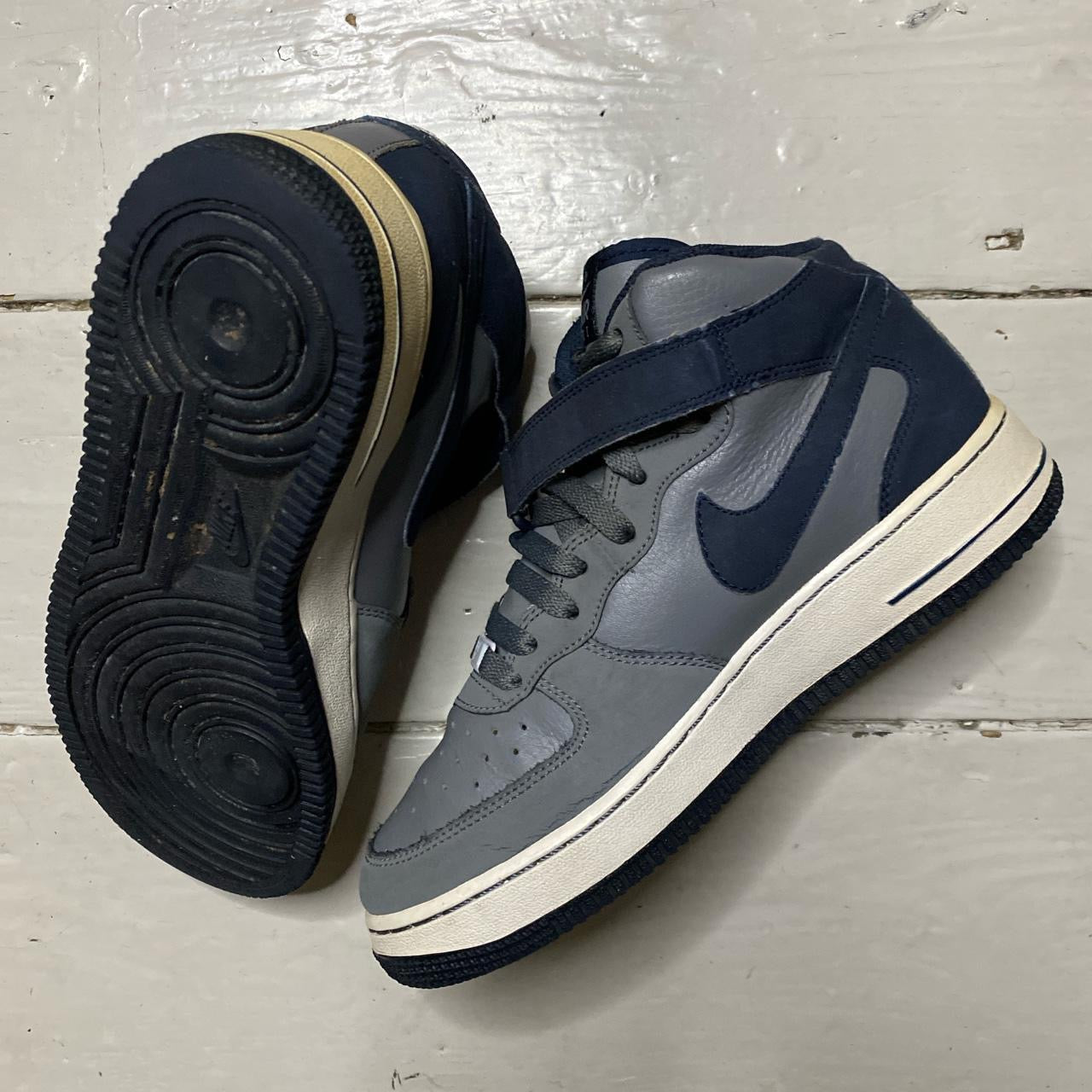 Nike Air Force 1 Mid Grey Navy (UK 5.5)