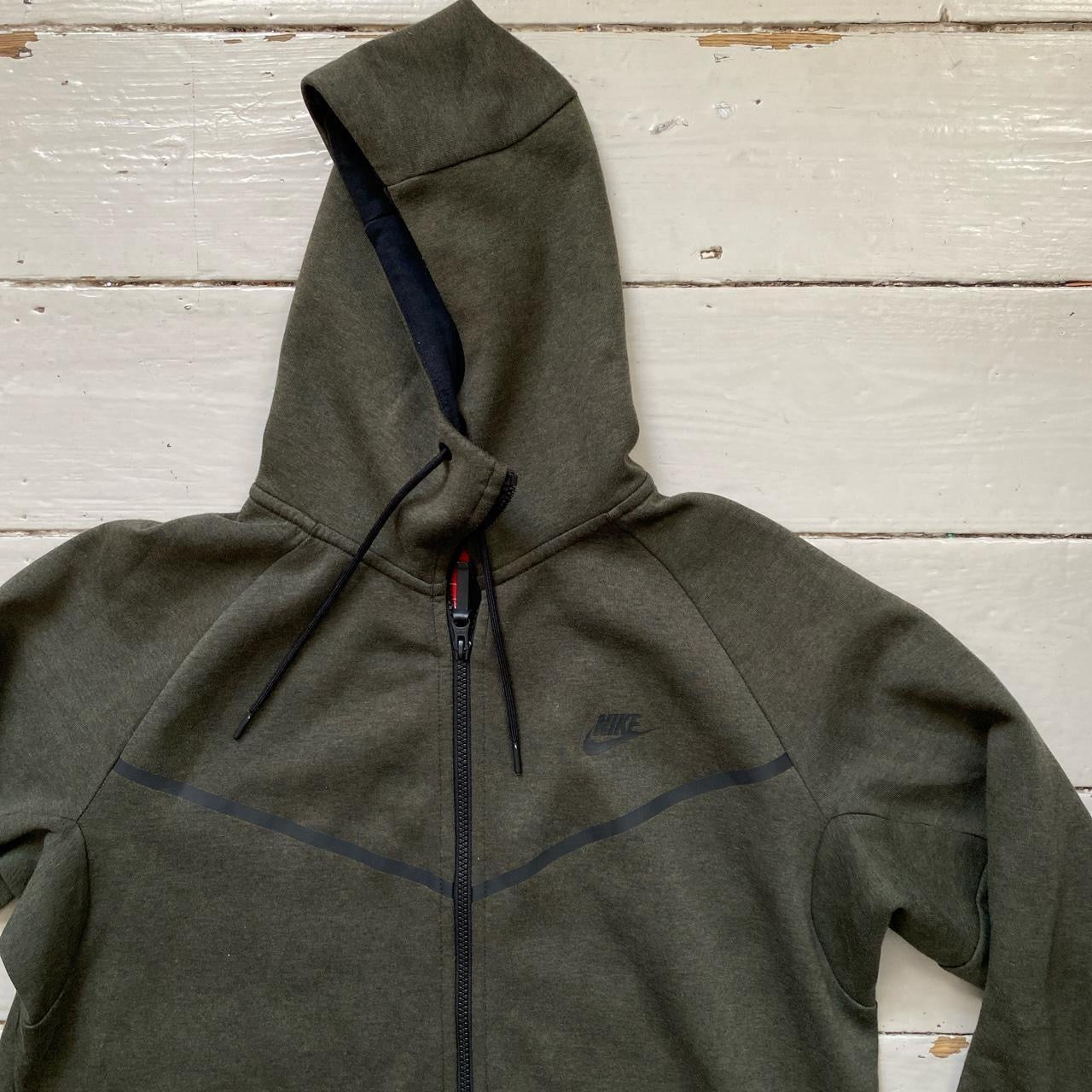 Nike Tech Fleece Khaki Hoodie (Large)