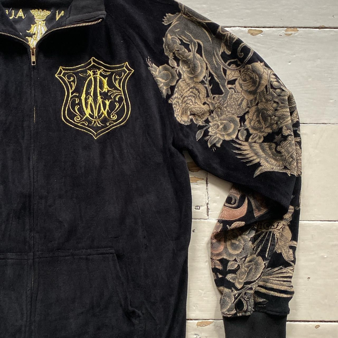 Christian Audigier Velour Zipped Jumper (Large)