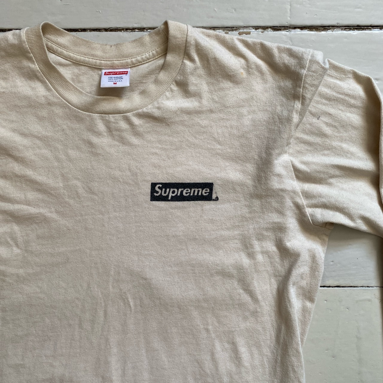 Supreme Long Sleeve Beige T-Shirt (Medium)