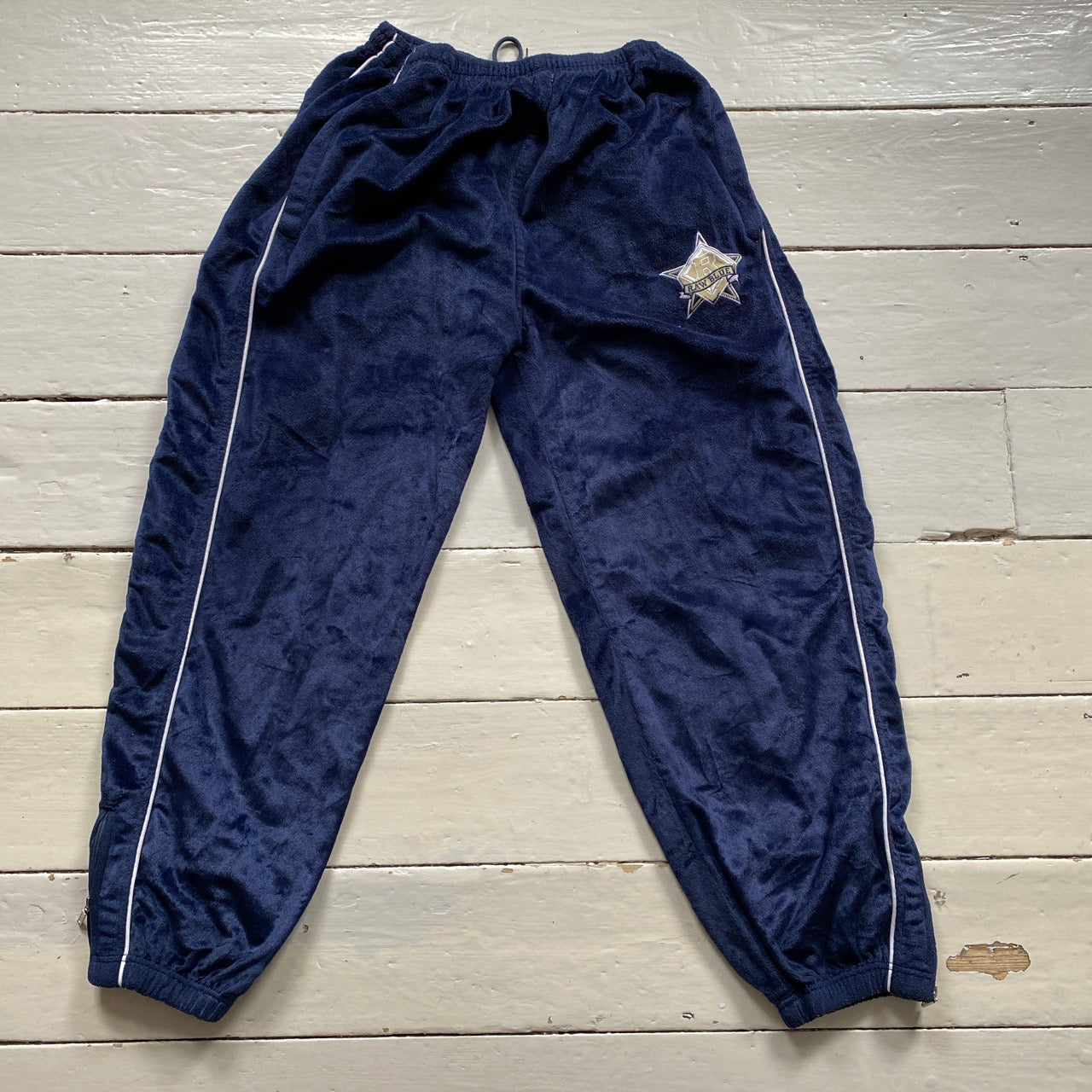 Raw Blue Velour Vintage 90’s Joggers (Large)