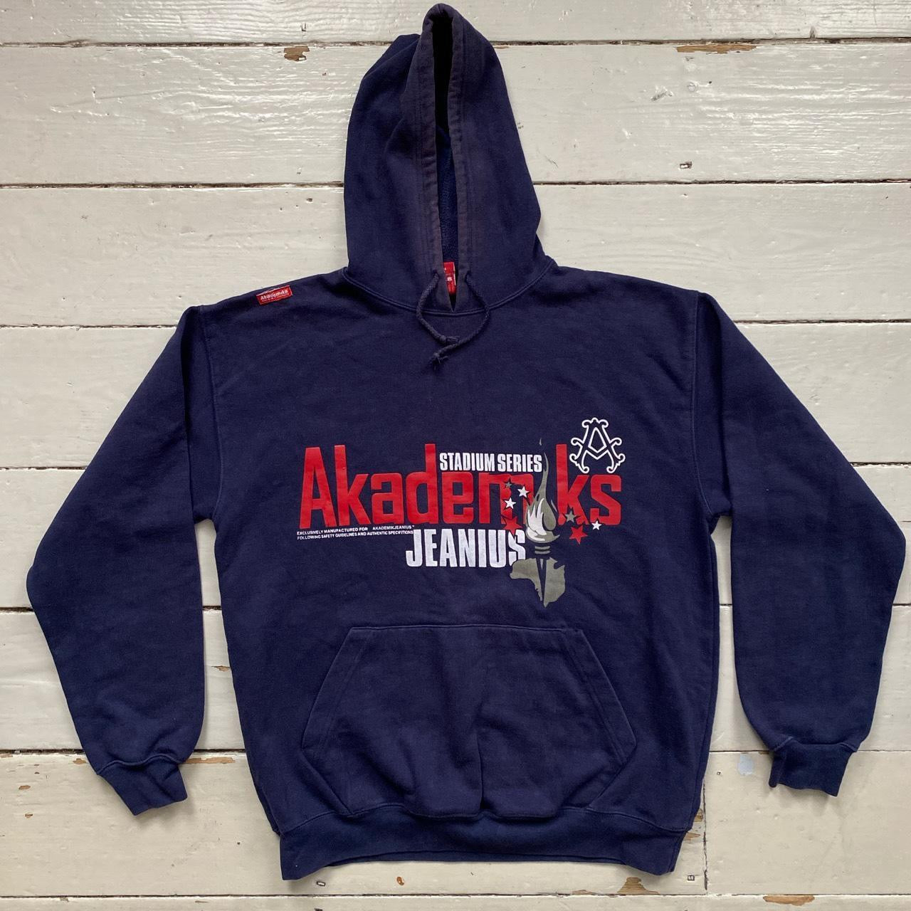 Akademiks Jeanius Vintage Navy Hoodie (Medium)