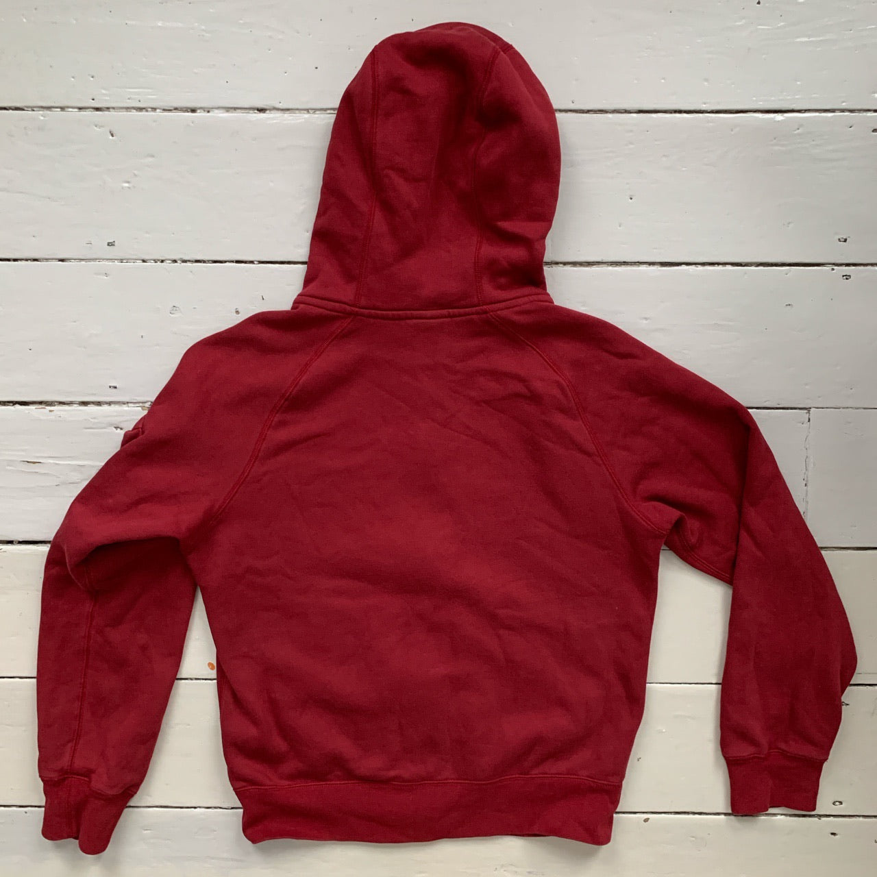 Nike White Swoosh Burgundy Hoodie (Small)