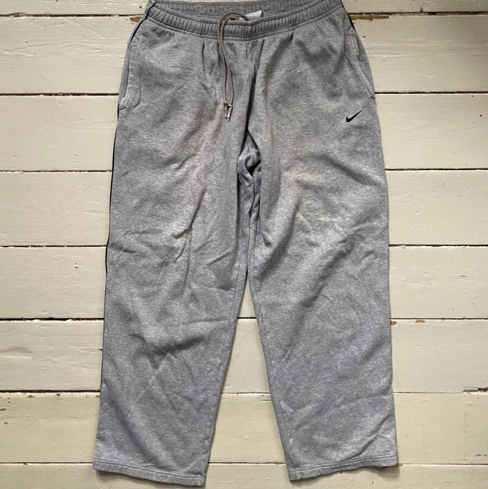 Nike Swoosh Grey and Black Joggers (Large)
