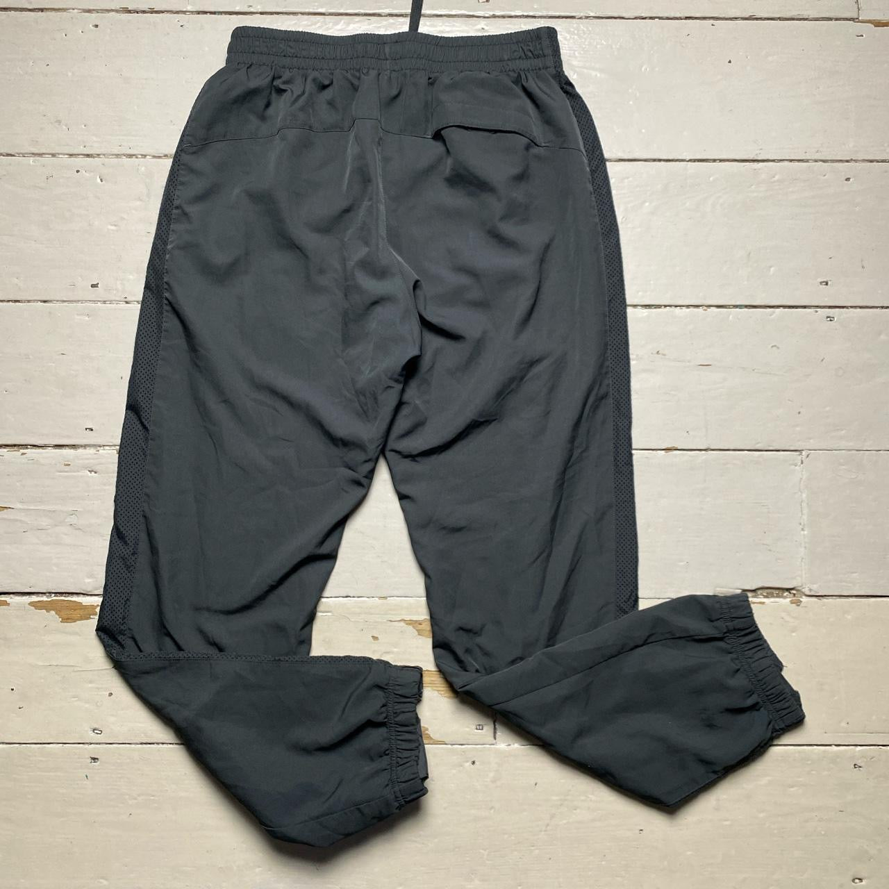 Nike Swoosh Grey Baggy Shell Bottoms (Medium)