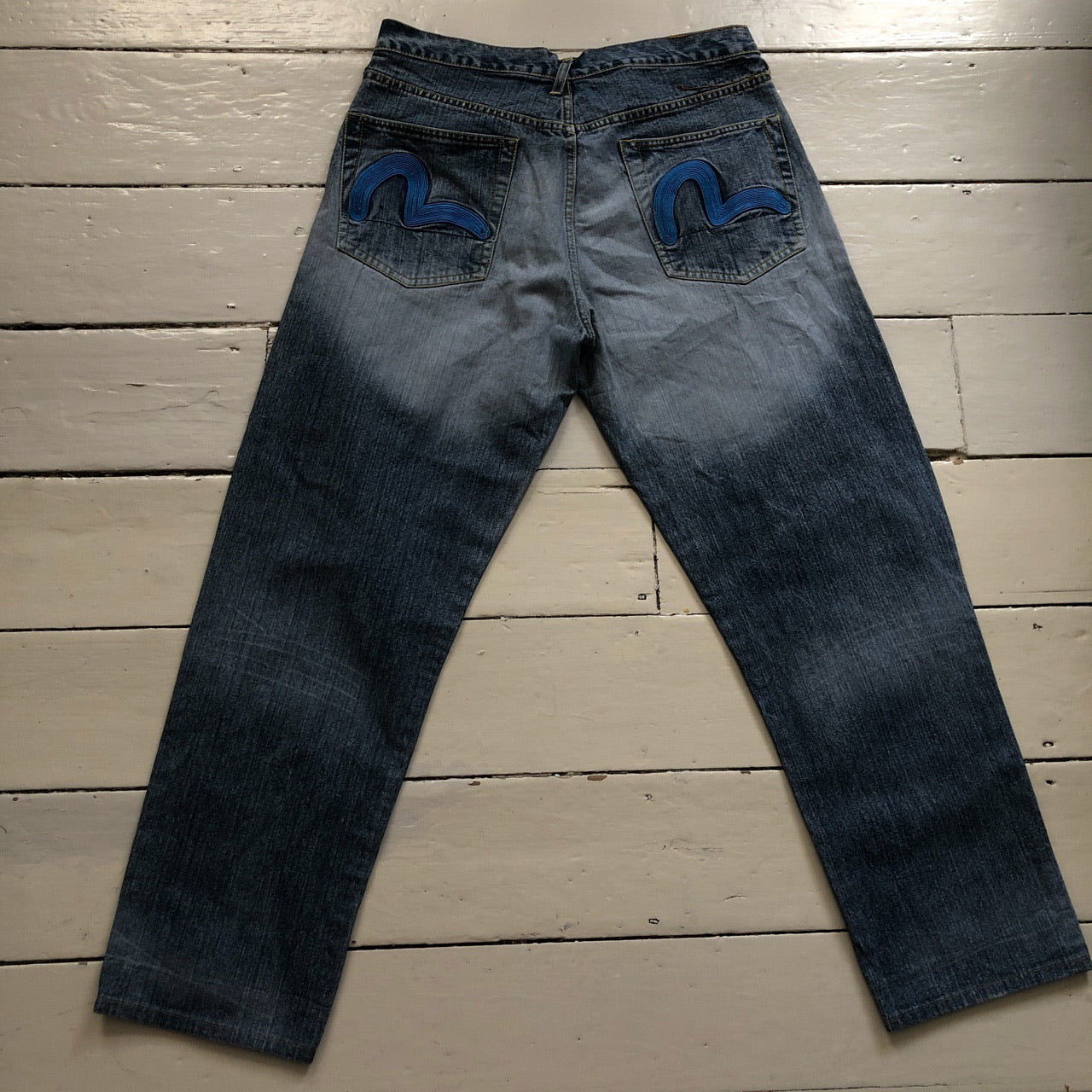 Evisu Vintage Blue Swoosh Jeans (36/30)