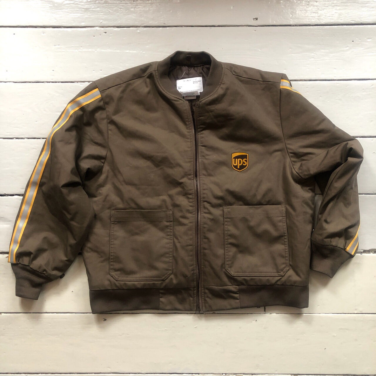 UPS Quilter Brown Bomber Jacket (Large)