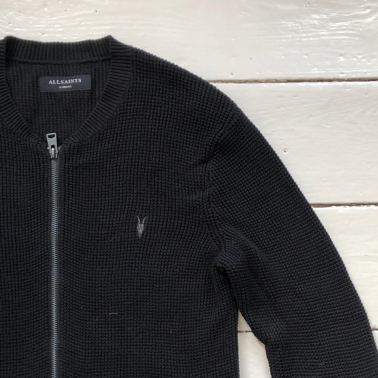 All Saints Cotton Crewneck Zip Jumper (XS)